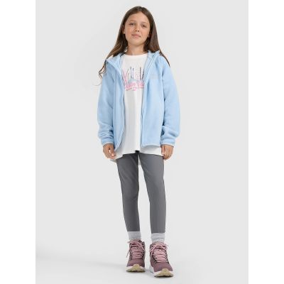 4. Girls' loose fleece with hood 4F 4FJRAW25TFLEF444-33S
