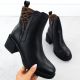 2. Black leather ankle boots with a block heel, Vinceza 26-66855