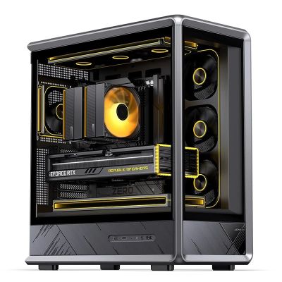 2. Jonsbo D401 PC Gehäuse, Midi Tower, ATX, Tempered Glass - black