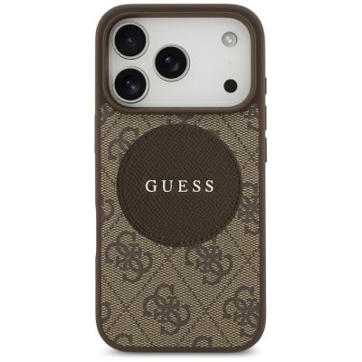 3. Guess 4G Circle Classic Logo MagSafe case for iPhone 17 Pro - brown
