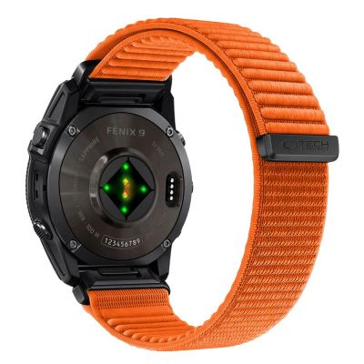 2. Tech-Protect NylonLoop Strap for Garmin Fenix 5X / 5X Plus / 6X / 6X Pro / 7X / 8 / 8 Pro / 9 / 9 Pro (51 mm) – Orange
