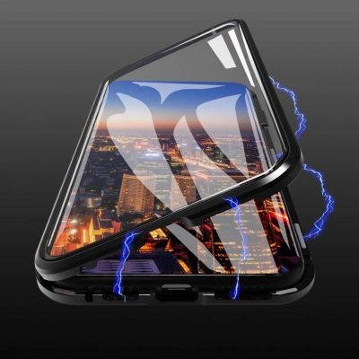 4. Wozinsky Full Magnetic Case Full Body Front and Back Cover with built-in glass for Samsung Galaxy A72 4G black-transparent