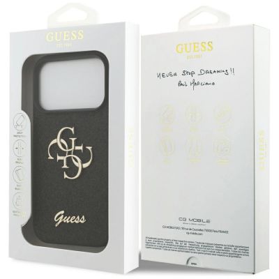 8. Guess Fixed Glitter Big 4G case for iPhone 17 Pro - black