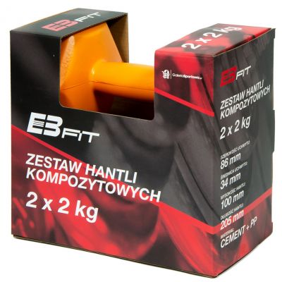 5. EB FIT composite dumbbell set 2x2kg orange 1027029