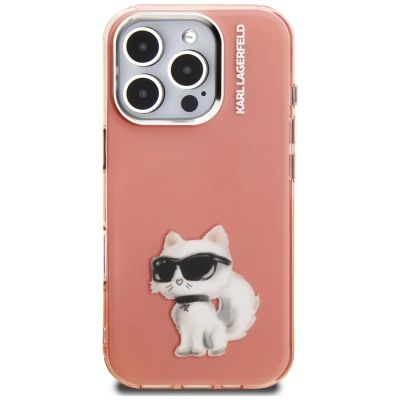 3. Karl Lagerfeld IML Aquarelle Choupette & Logo Case for iPhone 16 Pro Max - Pink