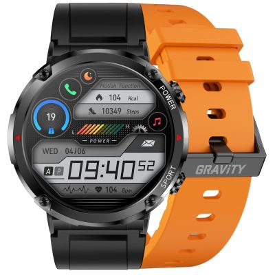 Gravity GT21-2 Smartwatch + Orange Silicone Strap