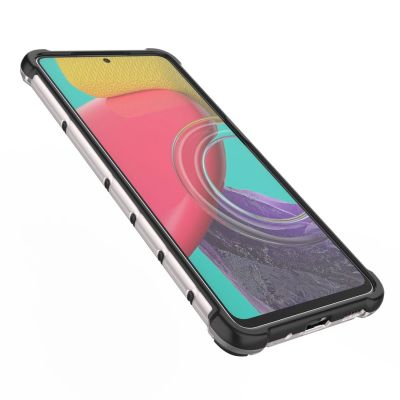 9. Honeycomb case armored cover with a gel frame for Samsung Galaxy M53 5G transparent