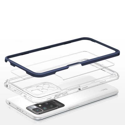 5. Clear 3in1 Case for Xiaomi Redmi 10 Frame Gel Cover Blue