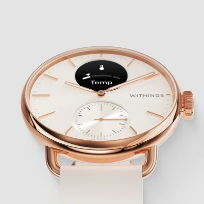 3. Withings ScanWatch 2 Hybrid Watch - Stainless Steel - Hybrid Smartwatch with Strap - Fluoroelastomer - Wrist Size: 146-211mm - Solid Color - Bluetooth - 34.6g - Sand