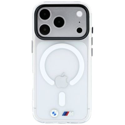 3. BMW M IML Glossy Metal Logo & Trims MagSafe Case for iPhone 17 Pro / 18 Pro - Transparent