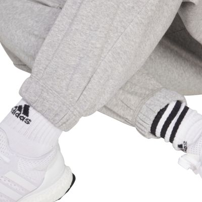 4. Women's adidas Essentials Linear French Terry Cuffed Trousers Light Grey JC5953