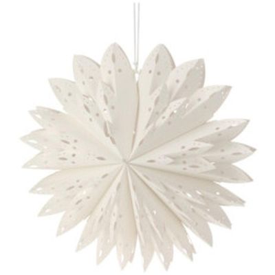 DECORATIVE STAR SNOWFLAKE HANGING PAPER 50CM WHITE
