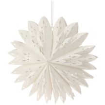 DECORATIVE STAR SNOWFLAKE HANGING PAPER 50CM WHITE