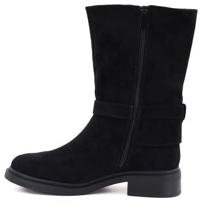 3. Women’s Lined Suede Ankle Boots, Black Officer Boots Potocki SH96312