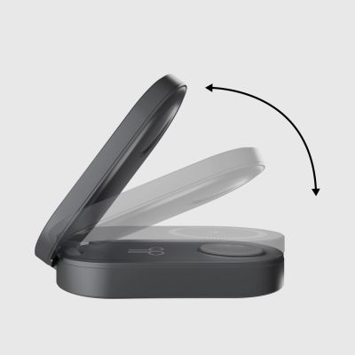 7. SBS 3-in-1 Foldable Wireless Charging Station QI2 MFI - Made for iPhone - Black