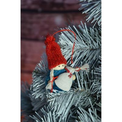 22. DECORATIVE DOLL WITH BAG BLUE GIRL 7.5 CM