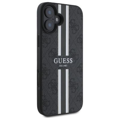 4. Guess 4G Printed Stripes MagSafe case for iPhone 16 - black