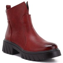 Women's red insulated ankle boots M.Daszyński 2502