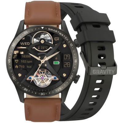 Smartwatch Gravity Black 2 Straps GT10-4