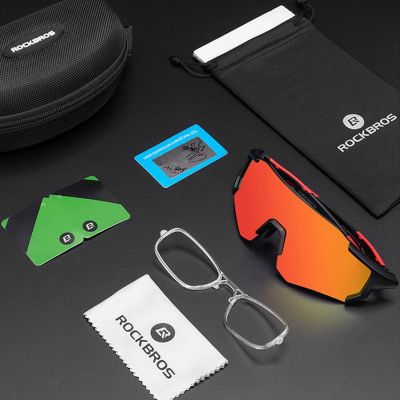 8. Rockbros 10182 polarizing cycling glasses - red