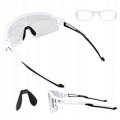 Rockbros Photochromic Cycling Glasses with UV Protection and Corrective Insert - White