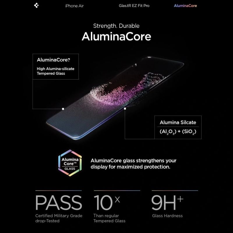 8. Spigen Glas.TR EZ Fit Pro Tempered Glass for iPhone 17 Air - Transparent