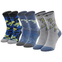 Skechers 3PPK Boys Casual Glow In The Dark Socks SK41078-9303 Multicolored 27-30