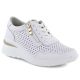 White openwork leather wedge sneakers Vinceza 95402