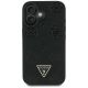 3. Guess Grained Hot Stamp Peony Triangle Logo MagSafe Case for iPhone 16 - Black
