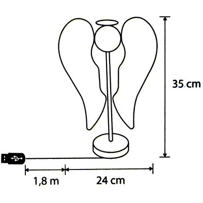 4. DECORATIVE ANGEL WINGS WOODEN 106 LED INFINITY 37CM USB LUCA