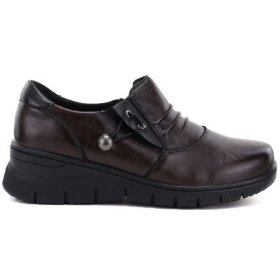 2. Women's brown leather wedge shoes Vinceza 133118