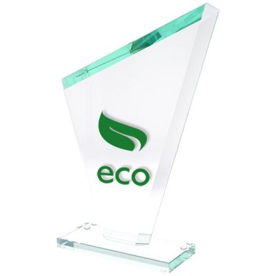 2. Engraved glass trophy + paint filling