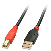 Lindy 42761 USB Cable USB 2.0 10m USB A USB B Black, Red