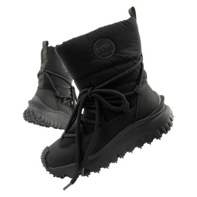 Lee Cooper women's winter hiking sports shoes, insulated, black, natural leather