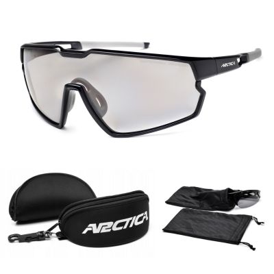 Arctica UV400 Black Photochromatic Polarized Sunglasses + Case - S-333FP