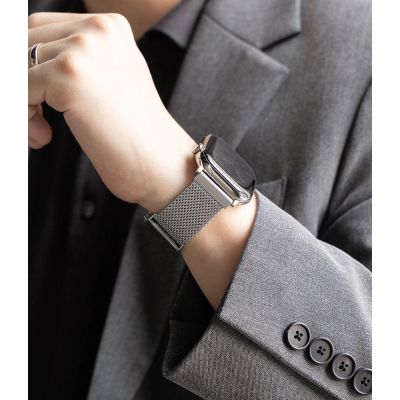 3. Ringke Metal One Mesh Band for Apple Watch 44 / 45 / 46 / 49 mm – Silver