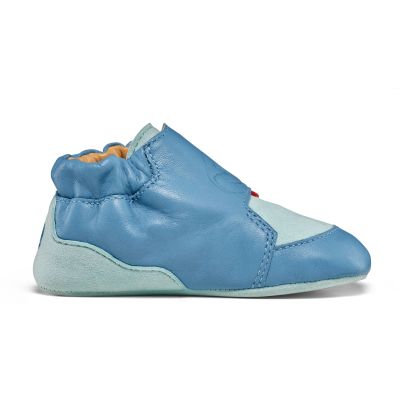 4. Affenzahn Crawly Shark leather crawling shoes (01257-30211)