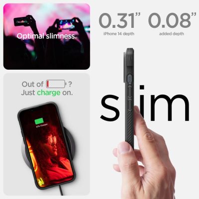 7. Spigen Rugged Armor Mag Case with MagSafe for iPhone 14 - Matte Black