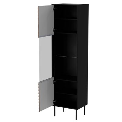 2. CORTINA display cabinet 53x40x182 black/walnut