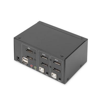 4. KVM switch, 2 ports, 4K 60Hz, 4xDP IN, 2xDP OUT, 2xUSB A, 2x Audio IN&OUT