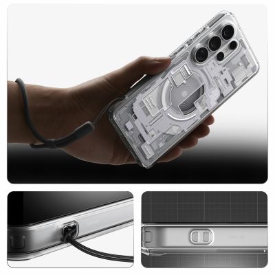 19. Spigen Ultra Hybrid Mag MagSafe Case for Samsung Galaxy S26 Ultra Zero One - Clear and White
