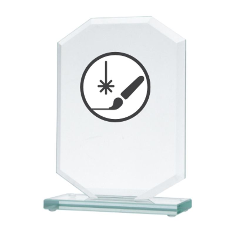 3. Engraved glass trophy + paint filling