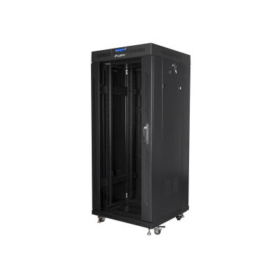 5. LANBERG FLOOR RACK CABINET 19" 27U 600X600 GLASS DOOR LCD BLACK FF01-6627-12BL (FLAT PACK)