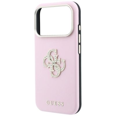 6. Guess Smooth & Big Strass Logo Case for iPhone 18 Pro / 17 Pro - Pink