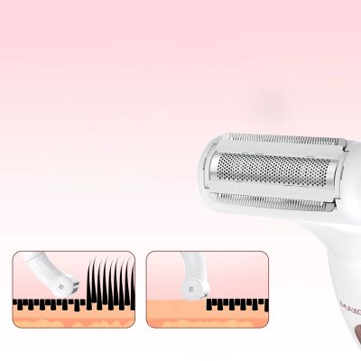 4. MAXGROOM ZC-T18 multifunctional women's trimmer with replaceable tips - white and pink