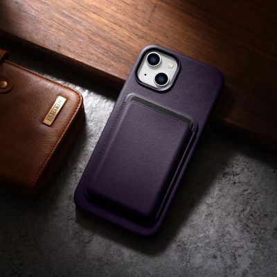 18. iCarer Case Leather Cover Case for iPhone 14 Plus Dark Purple (MagSafe Compatible)