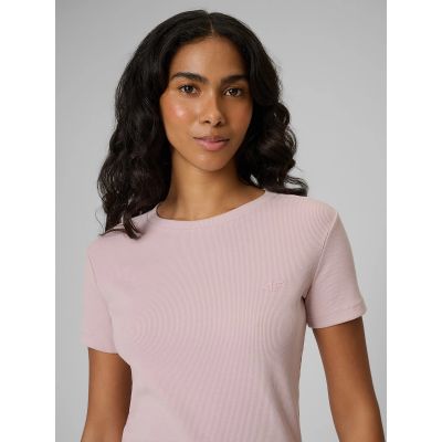 3. Women's slim ribbed T-shirt 4F 4FRSS26TTSHF3629-56S