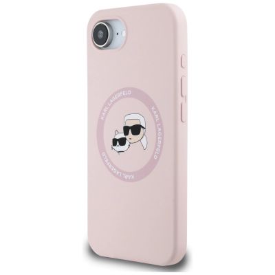 2. Karl Lagerfeld Silicone Karl&Choupette Heads MagSafe iPhone 16e Case - Pink