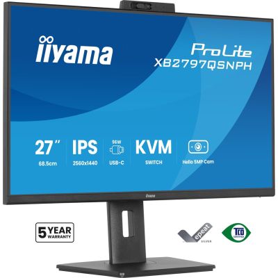 2. iiyama ProLite XB2797QSNPH-B1 27IN IPS LCD 4MS 2560X1440 350CD/M2 HDMI/DP/USB 2 computer monitor 68.6 cm (27") 2560 x 1440 px Quad HD Black