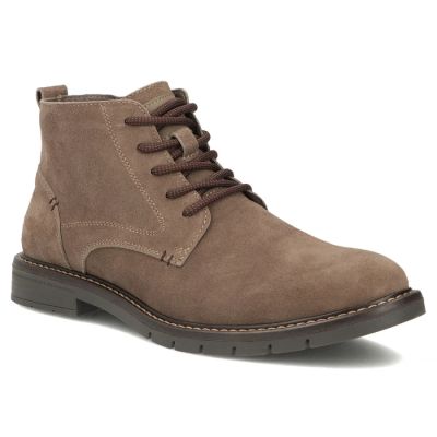 Men's leather ankle boots, unlined, suede, beige, Filippo MBT8318